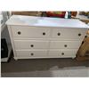 Image 1 : White Finish Wood 6 Drawer Dresser 52"L x 17.5"D x 30"H