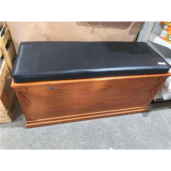 Chest / Bench Wood With Black Padded Top 48"L x 22"D x 23 1/2"H