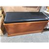 Image 1 : Chest / Bench Wood With Black Padded Top 48"L x 22"D x 23 1/2"H