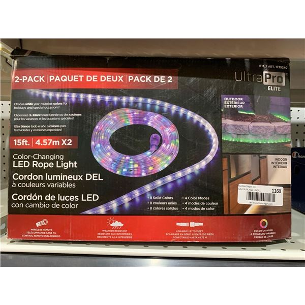 Ultra Pro Elite 15 Ft Color Changing LED Rope Light Pack of 2