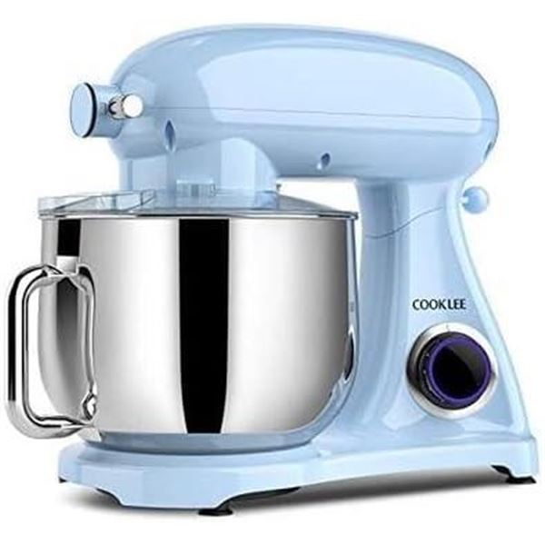 COOKLEE Stand Mixer, 800W 8.5-Qt. Kitchen Mixer 10+1 Speeds with Dishwasher-Safe Dough Hooks, Flat B