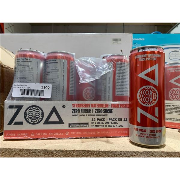 Zoa Strawberry Watermelon Zero Sugar Energy Drink 12 x 355ml