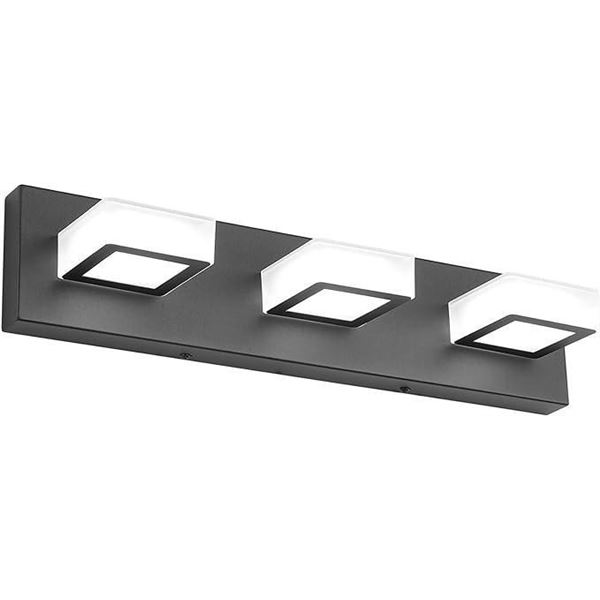 Ralbay LED Modern Black Bathroom Vanity Lights 3 Lights Acrylic Modern Black Bathroom Wall Lighting 