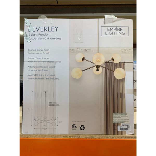 Leverly 6 -Light Pendant Brushed Bronze Finish
