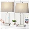 Image 1 : 23.5" Touch Control Table Lamps, Metal Bedside Lamp for Bedroom Set of 2 with USB A+C Ports & AC Out
