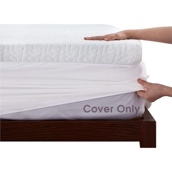 BEDLUXURY Mattress Topper Cover Removable (Cover Only) 3inch King Size Cool Mattress Protectors Wash