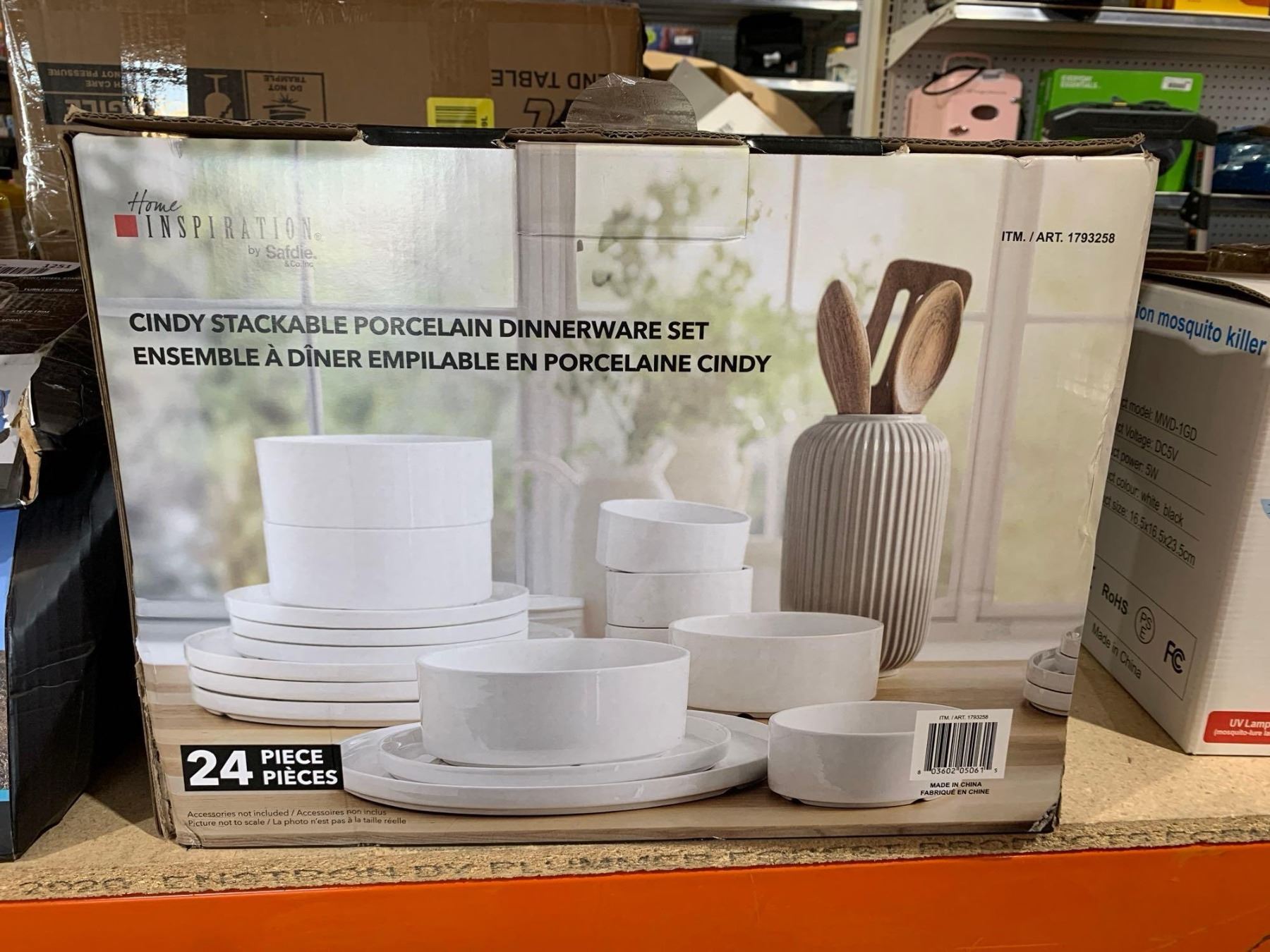 Safdie Home Inspiration Cindy Stackable Porcelain Dinnerware Set 24pcs ...