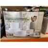 Image 1 : Safdie Home Inspiration Cindy Stackable Porcelain Dinnerware Set 24pcs
