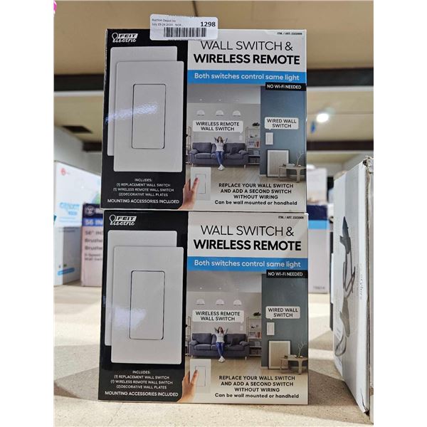 Lot of 2 Feit Electric Wall Switches with Wireless Remotes