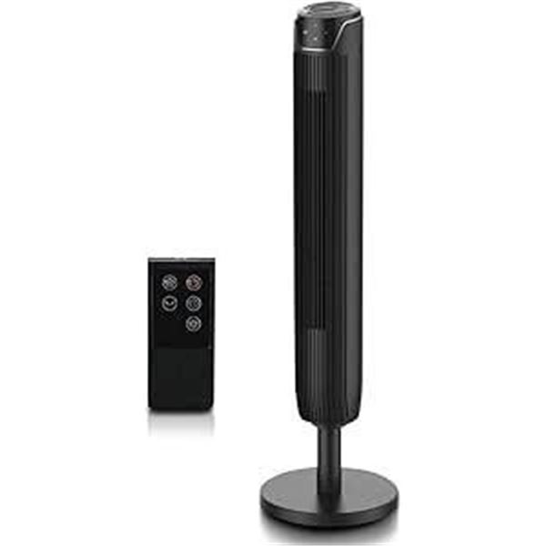 Senville 42" Oscillating Tower Fan for Bedroom, Remote, Bladeless, Quiet, 3 Modes, 7-Hour Timer, LED