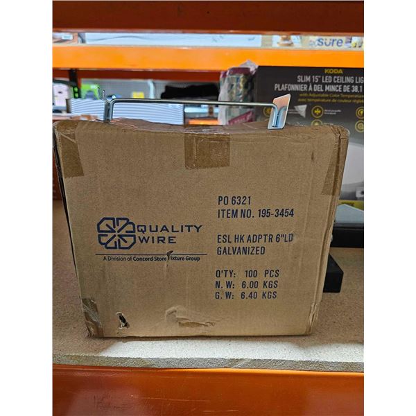 Lot of 100 Galvanized 6" Retail Price Display Hooks