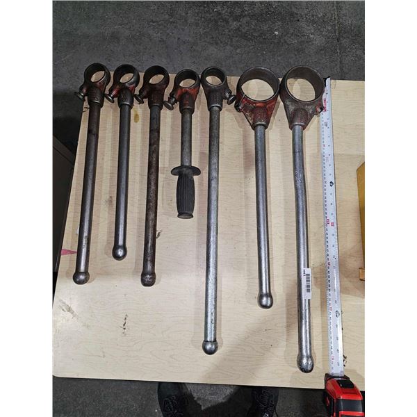 Lot of 7 Assorted Rigid Ratcheting Pipe Threader Handles