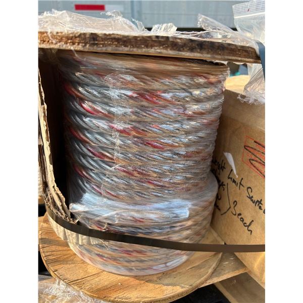FREIGHT CLAIM - Pallet includes: Spool of 15mm Wire Rope (28 meters) Clamp, Overweight limit switch,