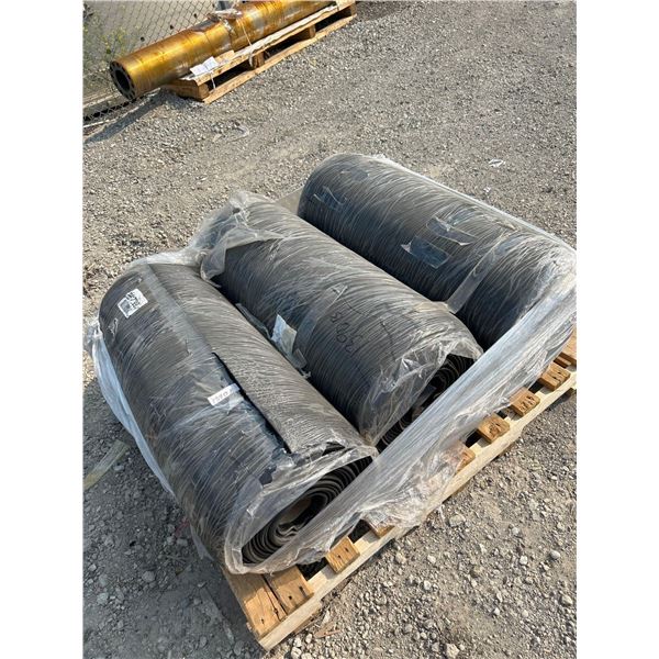 Pallet lot of 3 rolls Industrial Rubber Hall/Wrehouse Runners approx 30 inch wide NEW