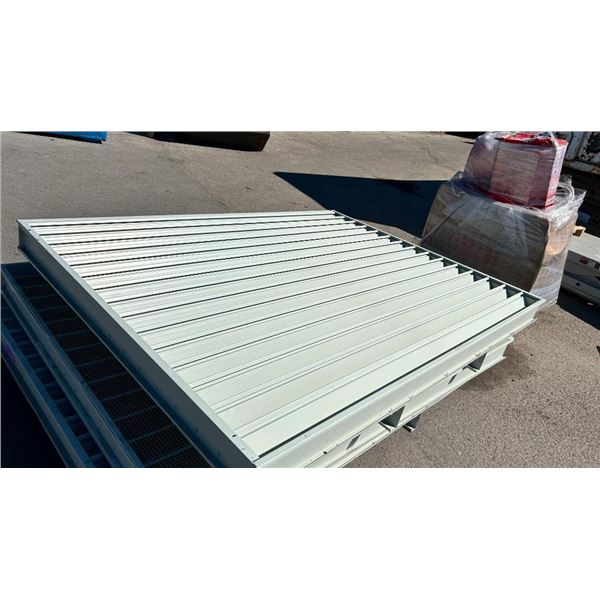 Industrial Metal White Louvered Grate 97 inch x 73 inch with screen