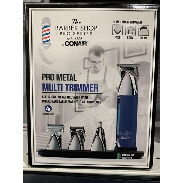The Barber Shop Pro Series Pro Metal Multi Trimmer Metal Groomer with Interchangeable Magnetic Attac