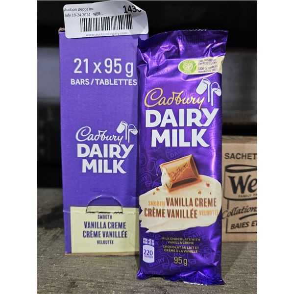 Cadbury Dair Milk Vanilla Creme Candy Bars 21x95g