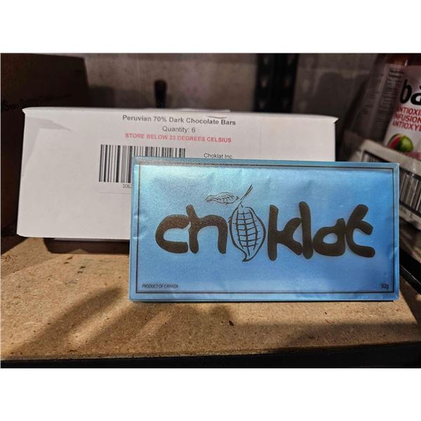 Choklat Locally Made 70% Dark Peruvian Chocolate Bars 6 Count