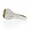 Image 7 : Antique Platinum GIA 2.64 ctw Old European Fancy Color Diamond Engraved Ring