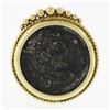 Image 7 : Vintage 18k Yellow Gold 18.3mm Bezel Set Round Ancient Coin Omega Back Earrings