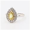 Image 2 : 0.42 ctw Fancy Yellow CENTER Diamond 14K Yellow and White Gold Ring (0.99 ctw Di