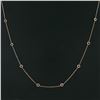 Image 3 : 14k Rose Gold 2 ctw Round Bezel Set Red Ruby by the Yard 20" Chain Necklace