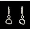 Image 1 : 0.38 ctw Diamond Earrings - 14KT White Gold