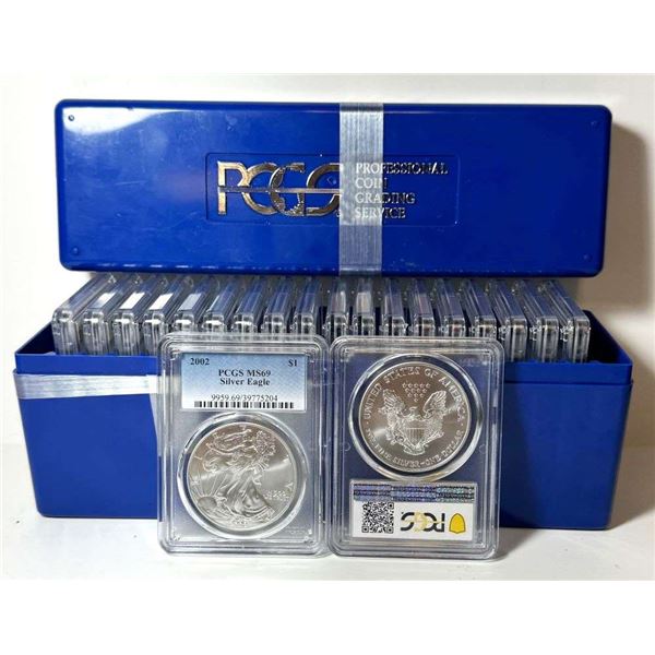 Box (20) 2002 American Silver Eagle NGC MS69