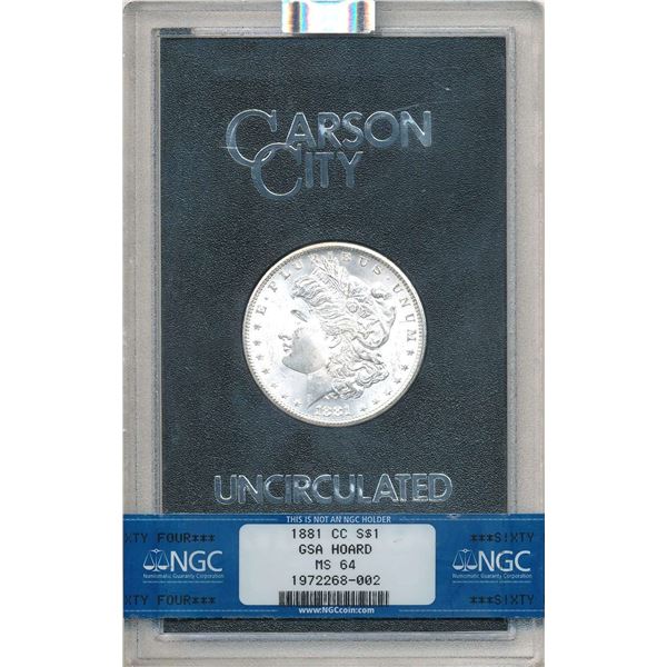 1881-CC Morgan Silver Dollar NGC MS64 GSA