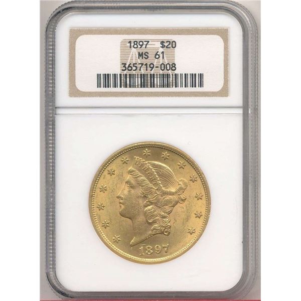 Last Minute! 1897 Gold $20 Liberty Head NGC MS61
