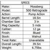 Image 4 : MOSSBERG 500 12ga 3in RETROGRADE WALNUT 18.5in 5rnd