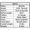 Image 2 : BERETTA 1301 TACTICAL SYN/BLACK 12ga 3in W/PICATINNY RAIL 18.5in 5rnd