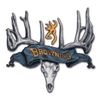 Image 1 : BROWNING 15in SKULL BLACK/GOLD DECAL