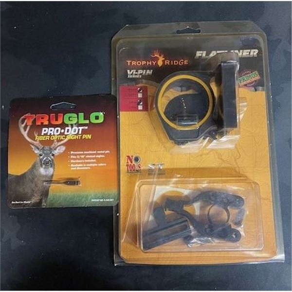 NEW TROPHY RIDGE FLATLINER RH 5-PIN SIGHT & TRUGLO POR-DOT FIBER OPTIC SIGHT PIN