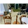 Image 10 : WOODEN CHAIRS AND LAMP-TABLE WITH MAGAZINE RACK