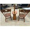 Image 8 : WOODEN CHAIRS AND LAMP-TABLE WITH MAGAZINE RACK
