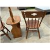 Image 9 : WOODEN CHAIRS AND LAMP-TABLE WITH MAGAZINE RACK