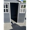 Image 2 : TETER 2 DOOR WALK IN STORAGE SHED IN GOOD CONDITION, COMPLETE, SMALL HOLE CUT IN FLOOR, NO LEAKS 6FT