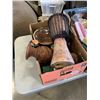 Image 2 : 2 BOXES OF WOOD COLLECTIBLES, DRUM ETC