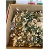 Image 8 : ARTIFICIAL FLOWERTS, TRAY OF SHELL FLOWERS AND SHELLS, WHITE LACE FLOWERS