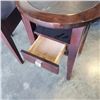 Image 3 : PAIR OF MATCHING END TABLES WITH LEATHER INSERT TOP