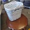 Image 2 : TABLE. STOOL BASKETS AND A GARBAGE CAN