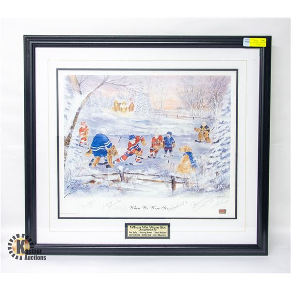 FRAMED SIGNED PRINT "WHEN WE WERE SIX" AUTOGRAPHED
