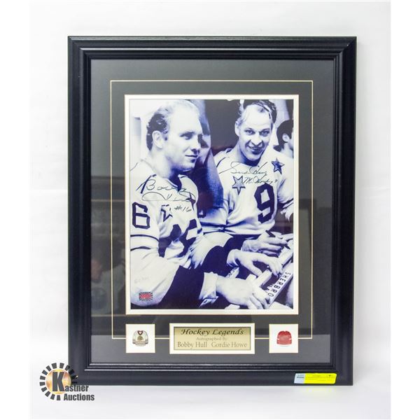 FRAMED SIGNED HOCKEY LEGENDS AUTOGRAPHED BY