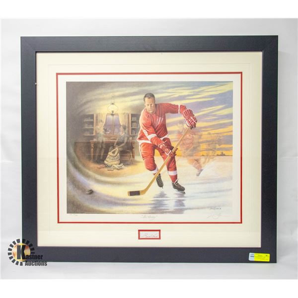 FRAMED SIGNED PRINT "MR HOCKEY" 131/999 BY JAMES