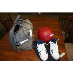 BOWLING BALL ,BAG, AND SHOES