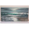 Image 1 : Emerald Wave Limited Edition Canvas Giclee Art Print by Walfrido Garcia 18" x 36" (retail $1500)