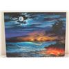 Image 1 : Waves, Moon & Fire Ltd. Edition Canvas Giclee #6/50 by Walfrido Garcia 18" x  24" (retail $975)