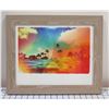 Image 1 : Ocean Scene Art Print, Framed 14" x 17"
