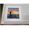 Image 2 : Surfer Sunrise Matted Paper Art Print 12" x 12"